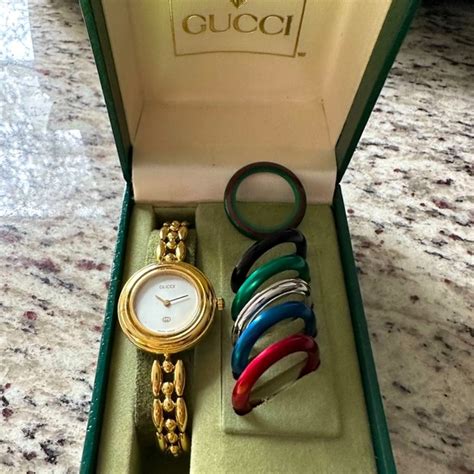 gucci watch for women's with changeable bezels|vintage gucci change bezel watch.